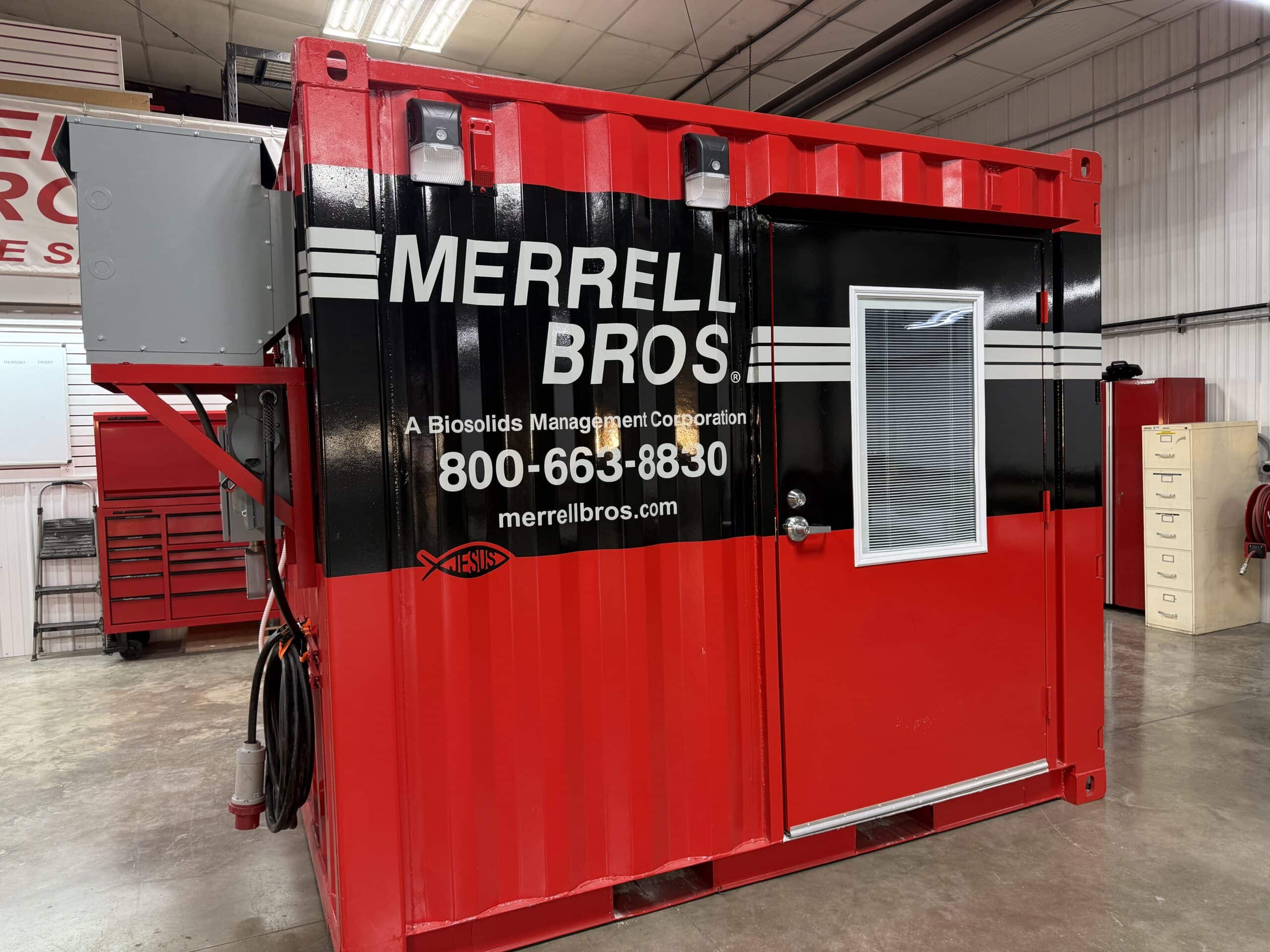 Exterior of a Merrell Bros. mobile control office