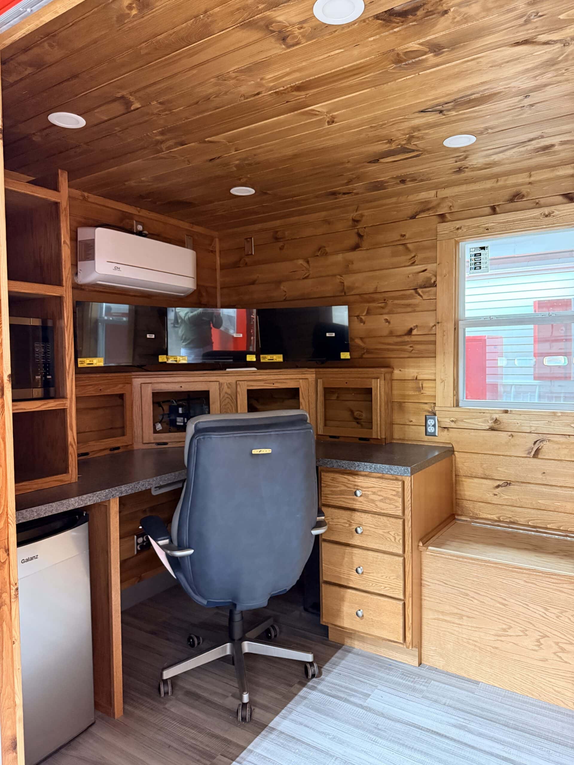 Interior of a Merrell Bros. mobile control office